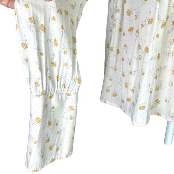 Free People Boho Romantic Flowy Floral Button Hi Low Blouse Top Shirt Size Small - Picture 7 of 13